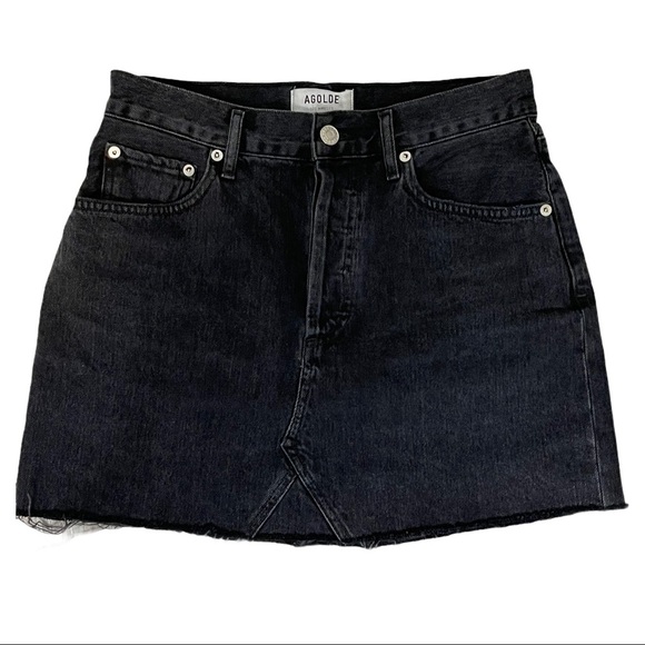 Agolde Quinn Revolve High Rise Button Fly Denim Mini Skirt - Picture 8 of 16